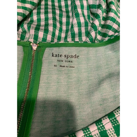Kate Spade Green & White Gingham Plaid Sleeveless Dress, Size  XL - Picture 5 of 5